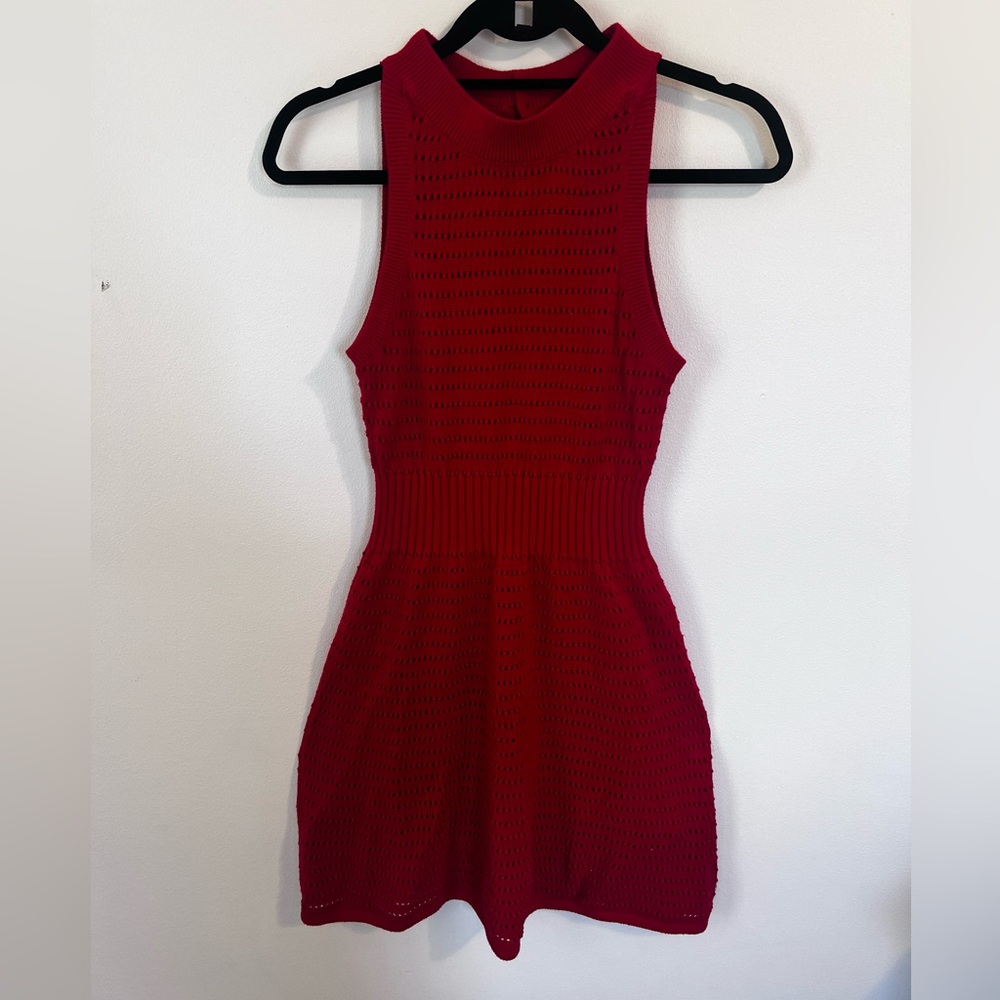 & Other Stories Parisian red sweater knit dress